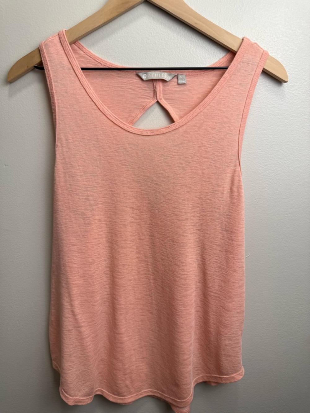 Athleta Peach Keyhole Back Tank Top Sz L